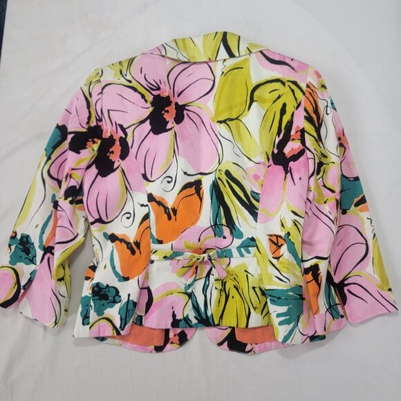 MILLY New York Dress Sz 2 / Long Sleeve Jacket Sz 4 Bright Floral Print Sundress - Picture 6 of 12